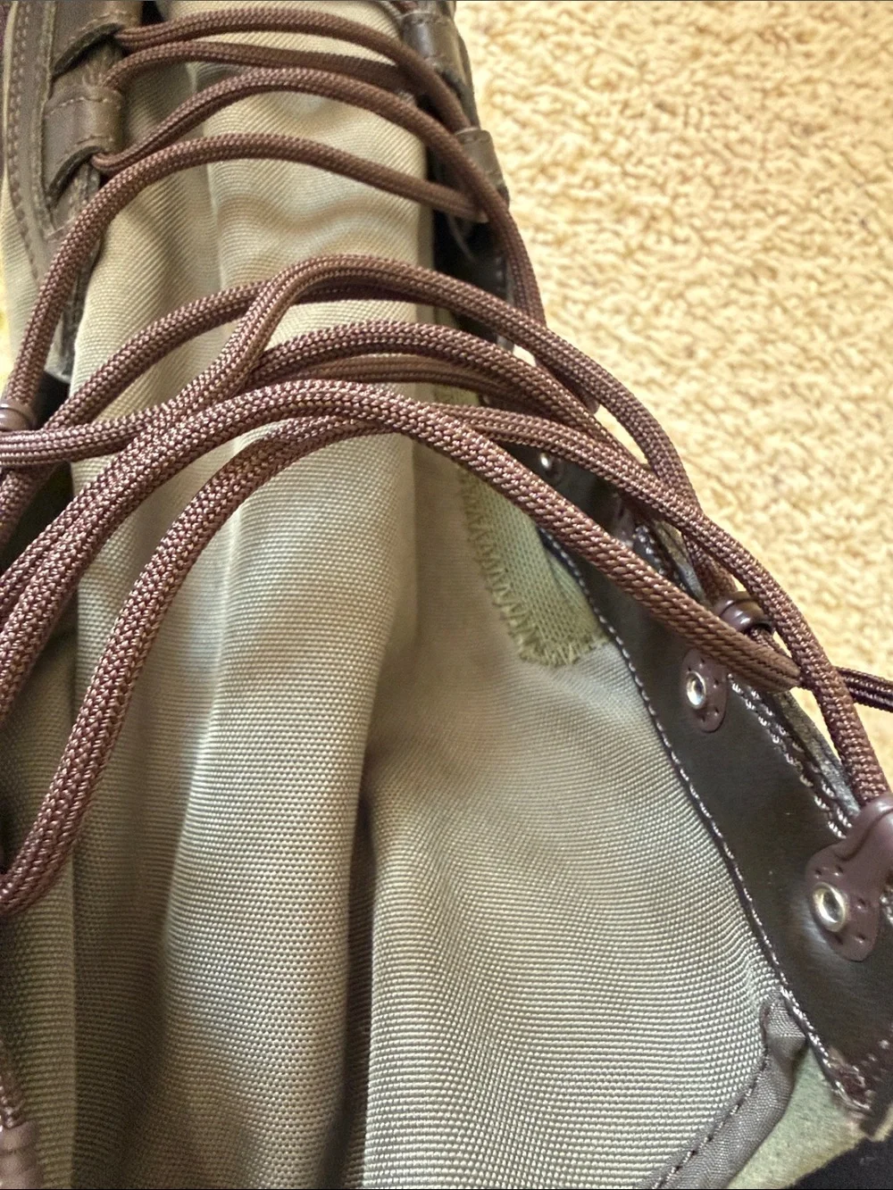 Size 10 Nike Men's olive green and Dark Brown Tactical Lace-Up Boots